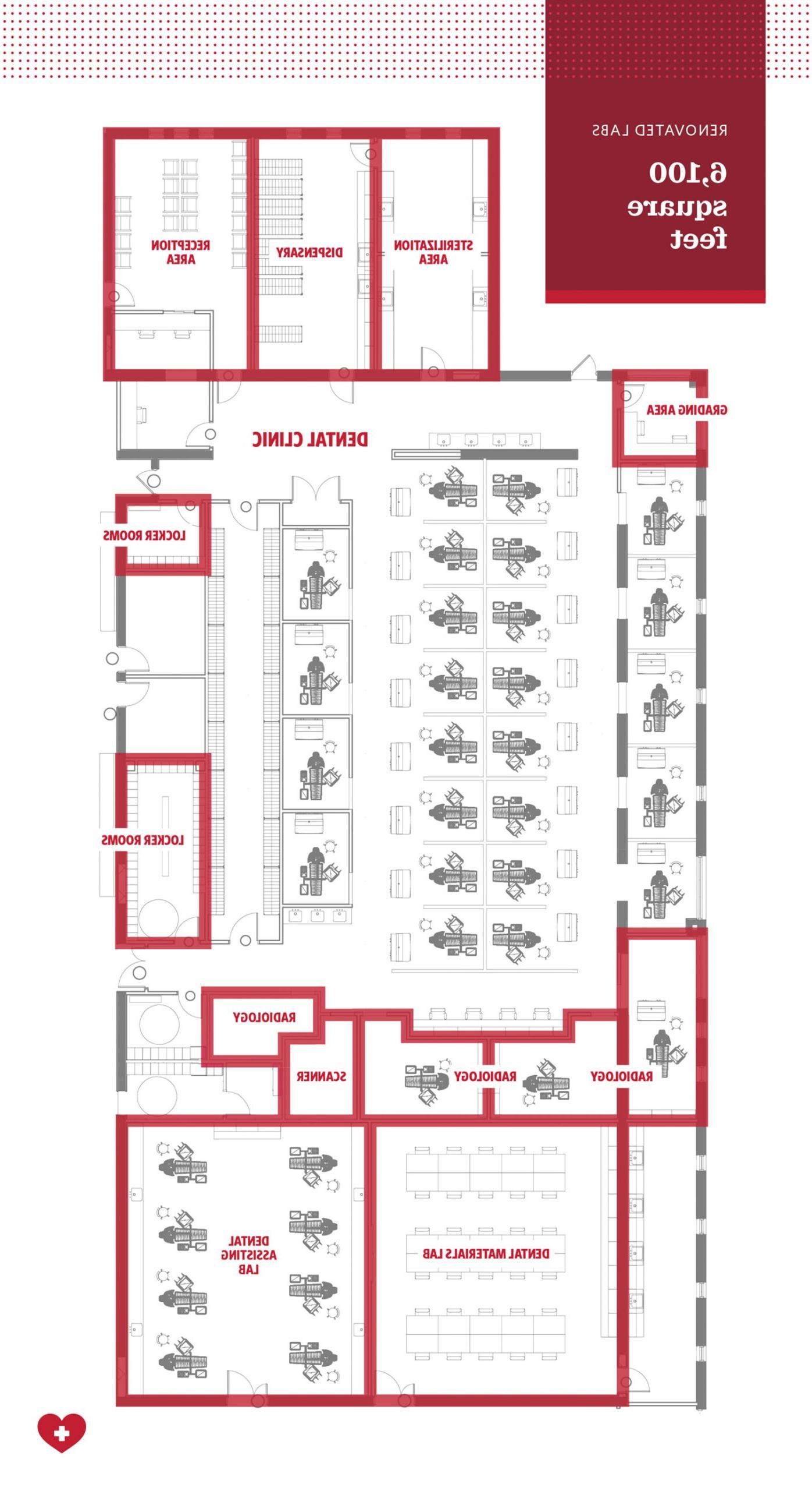 Dental Hygiene and Assisting Labs Floorplan